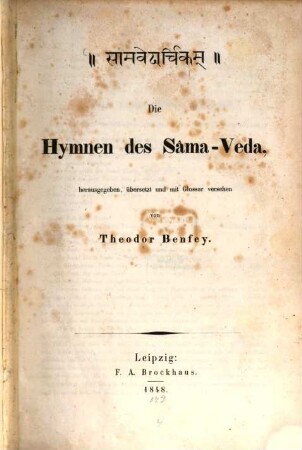 Die Hymnen des Sâma-Veda : = Sāmavedārcikam