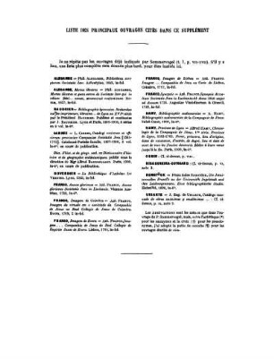 Liste Des Principaux Ouvrages Cites Dans Ce Supplément
