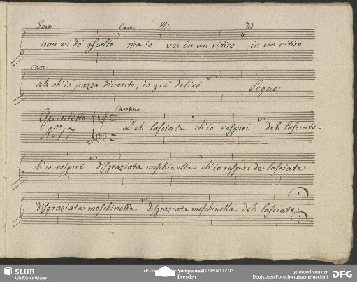Quintetto: "Deh lasciate ch'io respiri"