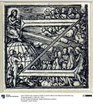 Initiale zu einem lateinischen Majuskel-Alphabet (sog. "Todesalphabet"): Z