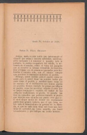 [Carta a] Señor D. Félix Hidalgo