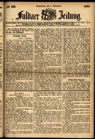 Ausgabe vom Samstag, den 01. September 1883.