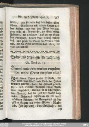 Sechs und dreyßigste Betrachtung, Ev. Lucä 21, 33.
