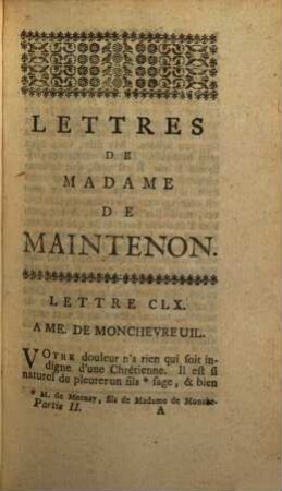Lettres De Madame De Maintenon, Tome II.