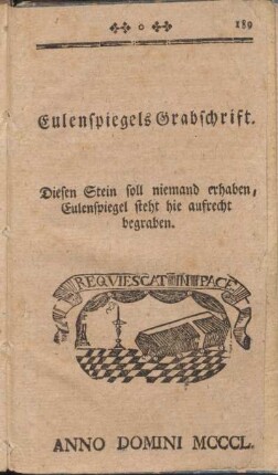 Eulenspiegels Grabschrift
