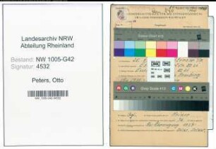 Entnazifizierung Otto Peters , geb. 25.08.1910 (Schornsteinfeger)