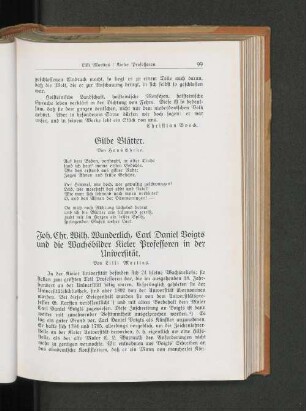 Gilbe Blätter. Von Hans Ehrke.