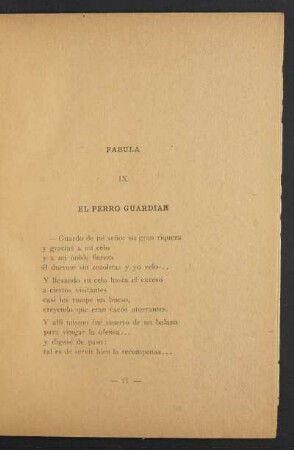 Fábula IX - El perro guardián
