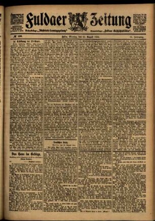 Ausgabe vom Montag, den 22. August 1904.
