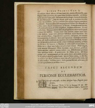 Caput Secundum. De Personis Ecclesiasticis.