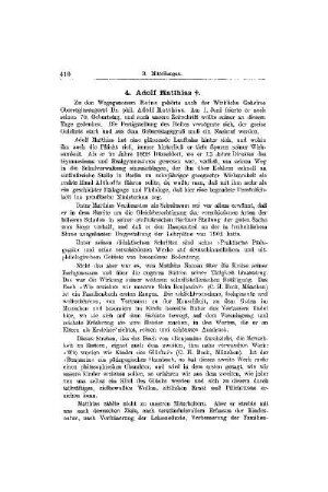 Nachruf : Adolf Matthias ; [Mitteilungen]