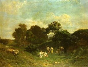 Italienische Landschaft mit tanzenden Hirten