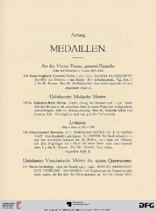 Anhang: Medaillen (Nr. 142-168)