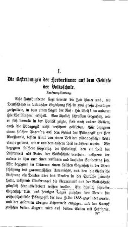 Die Bestrebungen der Herbartianer auf dem Gebiete der Volksschule