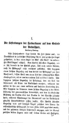 Die Bestrebungen der Herbartianer auf dem Gebiete der Volksschule
