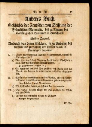 Anderes Buch. Geschichte der Teutschen von Stiftung der Fränckischen Monarchie, bis zu Abgang des Carolingischen Stammes in Teutschland