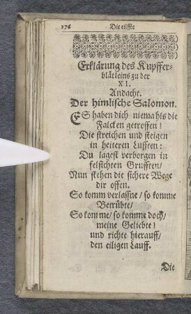 Die eilfte Andacht / über das Hohelied Salomonis.