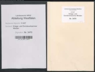 Reparatur der geistlichen Gebäude zu Dornberg (Amt SparrenbergVogtei Werther, )