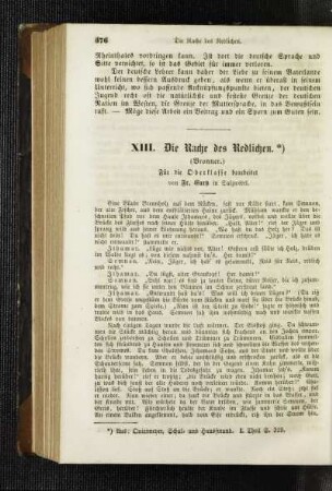 ¬Die¬ Rache des Redlichen : für die Oberklasse bearbeitet