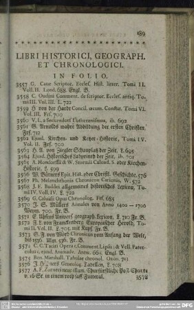 Libri Historici, Geograph. Et Chronologici.