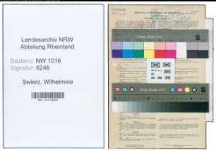 Entnazifizierung Wilhelmine Swierz , geb. 11.03.1901 ()