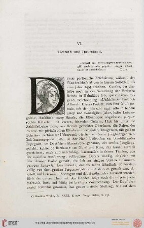 VI. Heirath und Hausstand