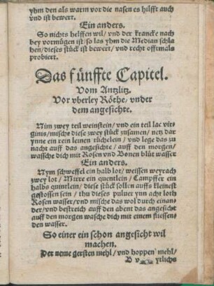 Das fünffte Capitel. Vom Antzlitz.