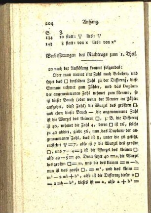 Verbesserungen des Nachtrags zum 1. Theil.