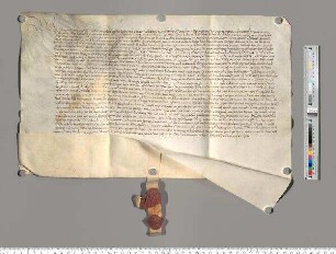 A: Abt Georg des Klosters Speinshart. S: A. E: Abt Friedrich des Klosters Michelfeld. Betreff: Vidimierung der inserierten Urkunde des Martin von Wildenstein, Ritter, Pfleger und Landrichter zu Auerbach, vom 14. April 1434 (= Urkunde Nr. 126).