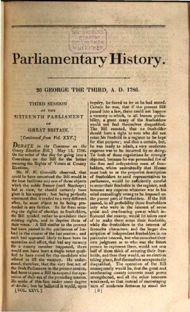 Cobbett's parliamentary history of England : from the Norman conquest, in 1066 to the year 1803. 26, Comprising the period from the fifteenth of May 1786, to the eighth of February 1788