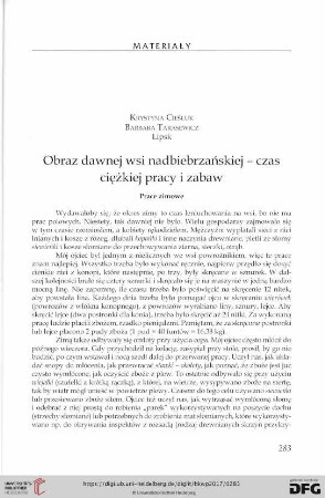 Obraz dawnej wsi nadbiebrzańskiej - czas ciężkiej pracy i zabaw