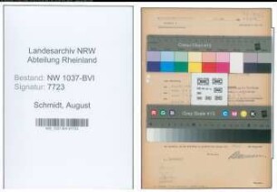 Entnazifizierung August Schmidt , geb. 26.05.1900 (Polizeisekretaer)