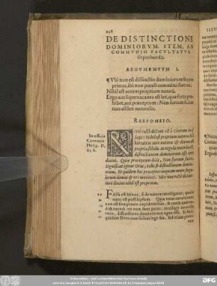 De Distinctione Dominiorum. Item, An Communio Facultatum sit probanda.