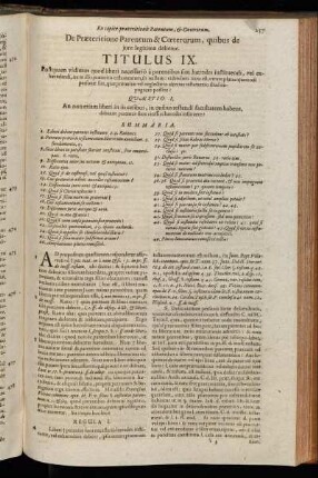 Titulus IX. De Præteritione Parentum & Cœterorum, quibus de jure legitima debetur.