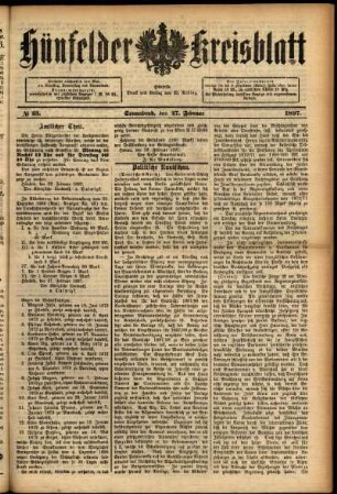 Ausgabe vom Samstag, den 27. Februar 1897.