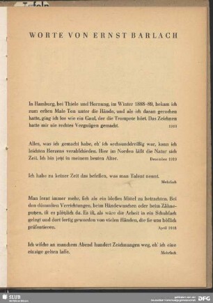 Worte von Ernst Barlach