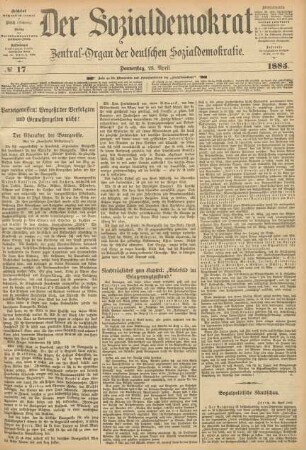 No 17. Donnerstag, 23. April 1885.