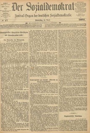 No 17. Donnerstag, 23. April 1885.