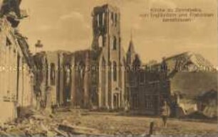 Zerstörte Kirche in Zonnebeke (Belgien)