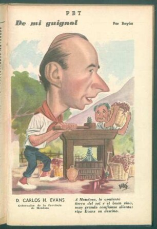 D. Carlos H. Evans, Gobernador de la Provincia de Mendoza - [Caricatura] : De mi Guignol