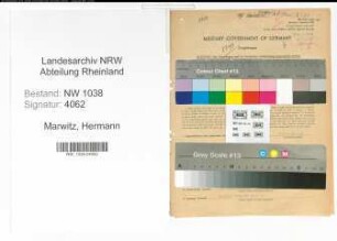 Entnazifizierung Hermann Marwitz , geb. 01.03.1895 (Bahnbeamter)