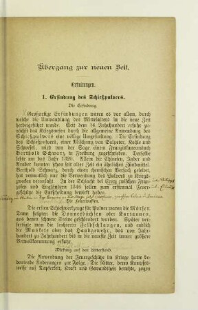 Übergang zur neuen Zeit