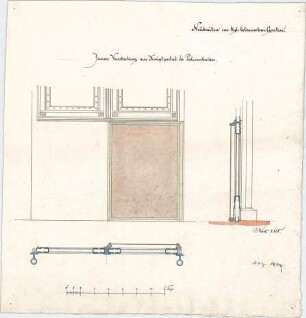 Voit, August von; München; Botanischer Garten - Palmenhaus - Innere Verschalung am Hauptportal (Teilansicht, Schnitte)