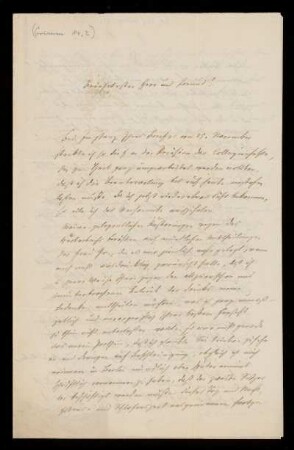 Brief von Karl Simrock an Salomon Hirzel