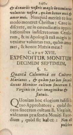 Caput XVII. Expenditur monitum decimum septimum.