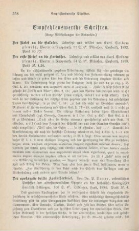 558-566 Empfehlenswerthe Schriften