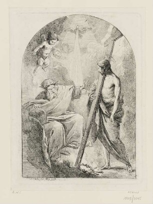 Jesus vor Gottvater, Blatt 14 der Folge "Recueil de différents sujets"