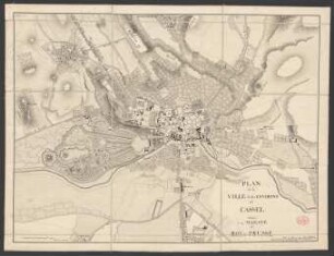 Plan de la ville et des environs de Cassel : dédié à sa Maiesté le Roi de Prusse