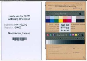 Entnazifizierung Helene Bloemacher, geb. 20.03.1905 (Schneiderin)
