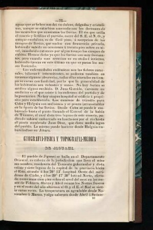 Geografía física y topografía-médica de Jiguaní.